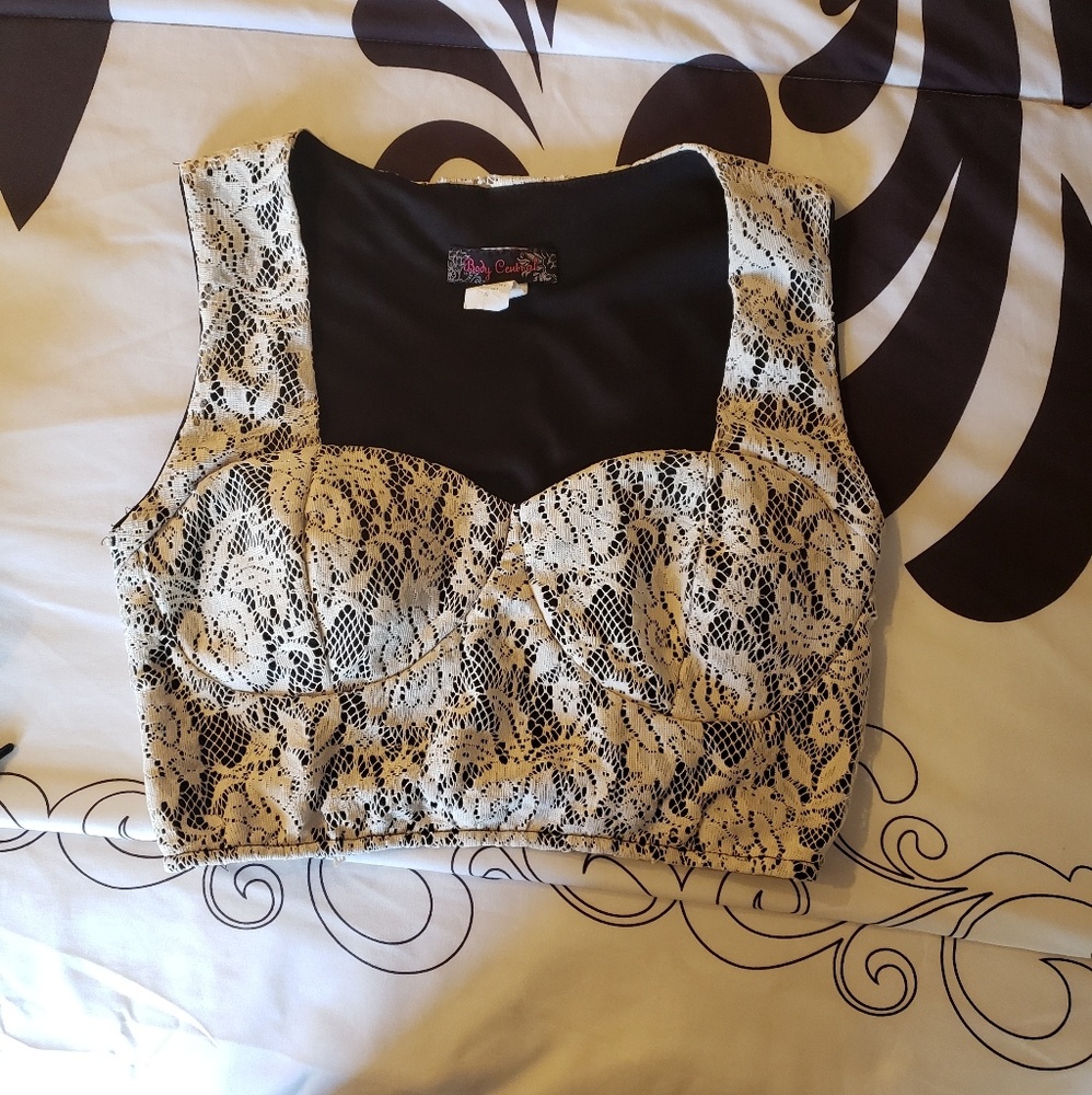 Padded Night Lace Crop Top